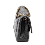 Bolso de hombro Classic Double Flap 26 de piel de becerro acolchada negra