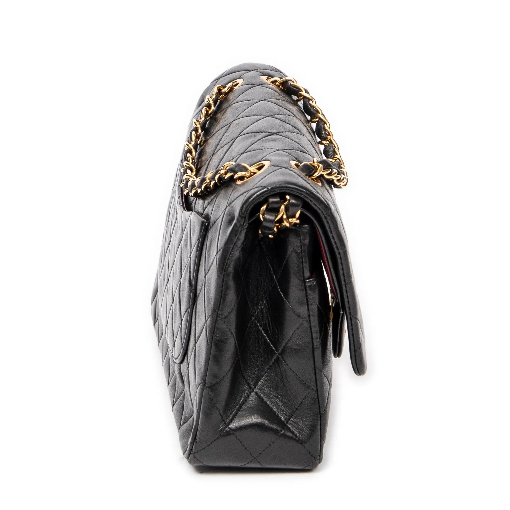 Bolso de hombro Classic Double Flap 26 de piel de becerro acolchada negra