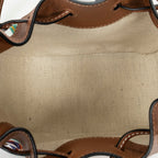 Bolso de hombro Loewe x Paula's Ibiza Mini Hammock Drawstring Bag Lona Estampada Floral Marfil