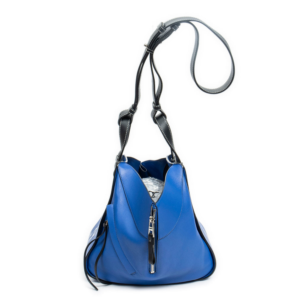 Shoulder Bag Small Bicolor Hammock Blue Calfskin Leather
