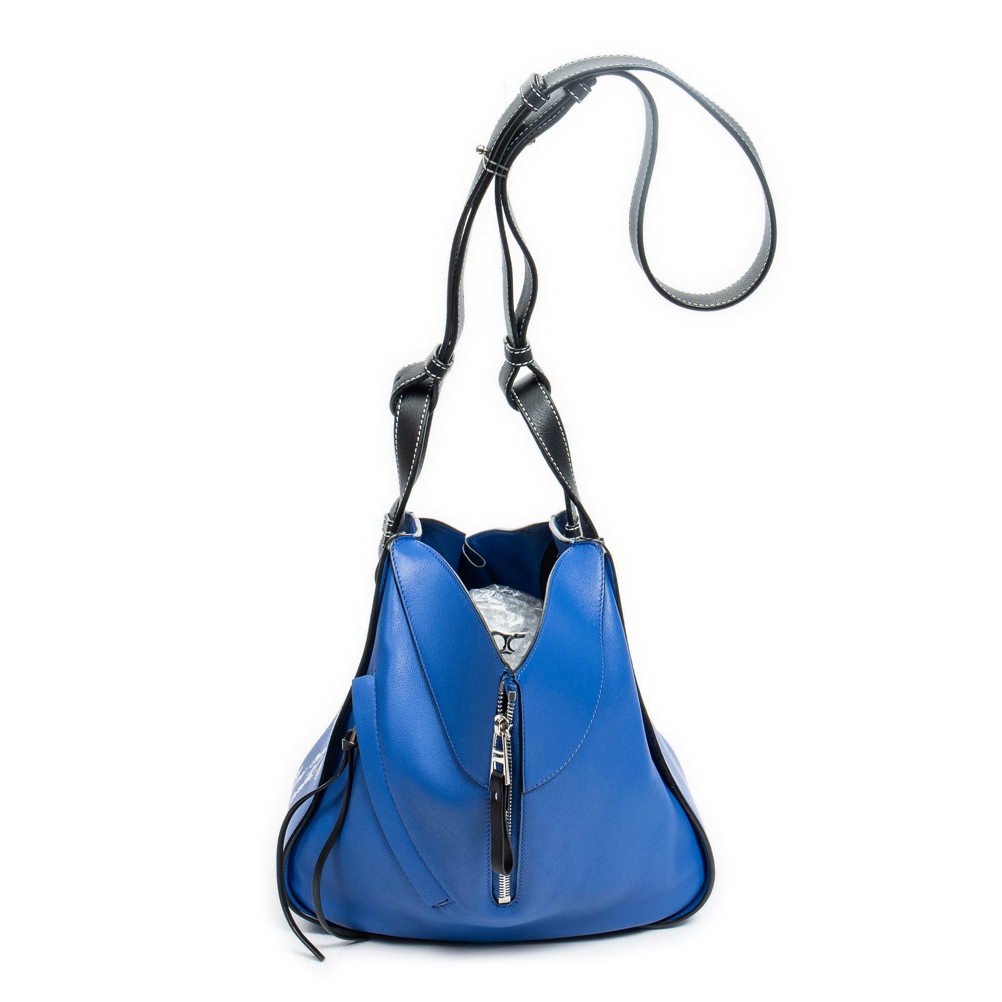 Shoulder Bag Small Bicolor Hammock Blue Calfskin Leather