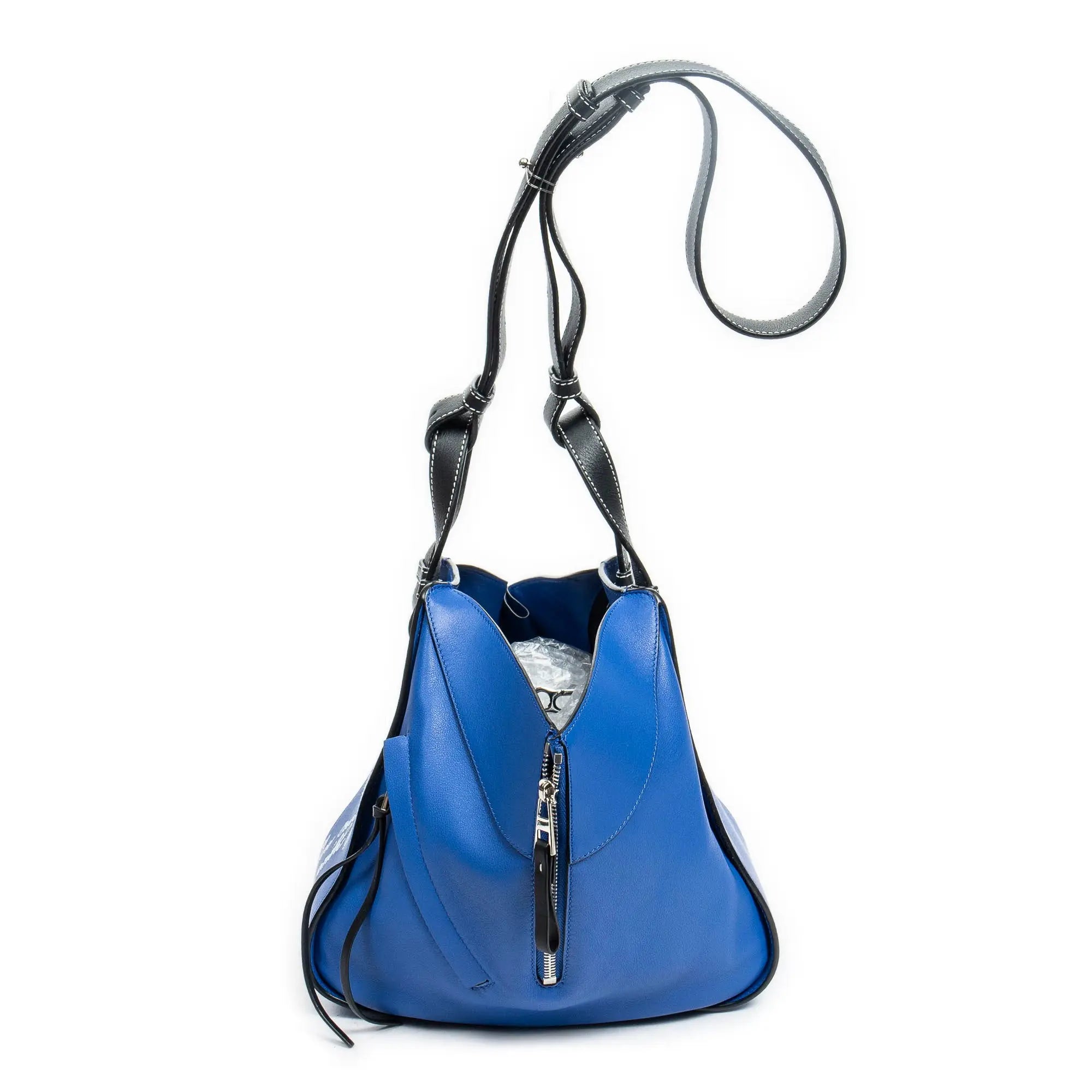 Shoulder Bag Small Bicolor Hammock Blue Calfskin Leather