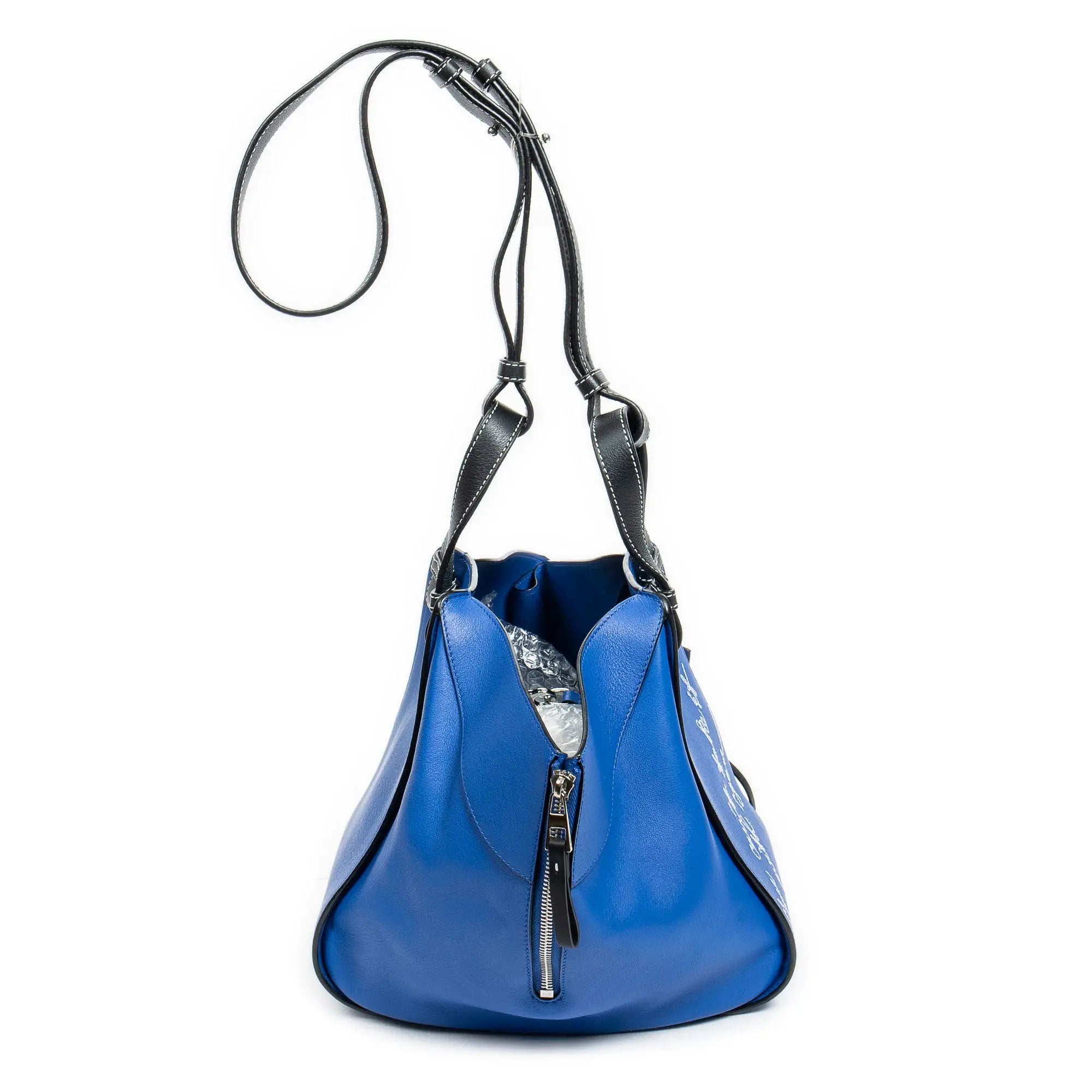 Shoulder Bag Small Bicolor Hammock Blue Calfskin Leather