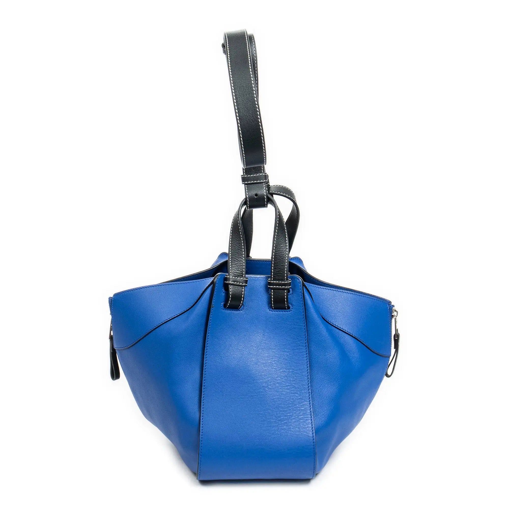 Shoulder Bag Small Bicolor Hammock Blue Calfskin Leather