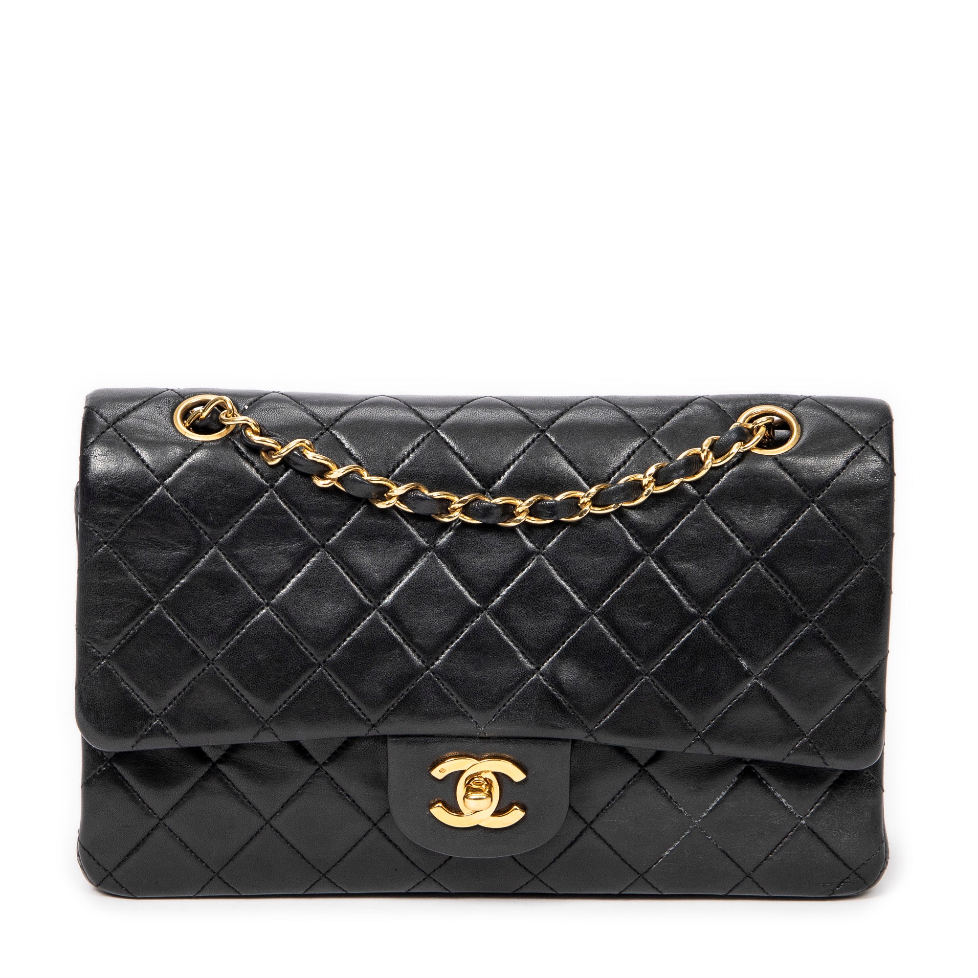 Shoulder Bag Classic Double Flap 26 Black Quilted Lambskin Leather