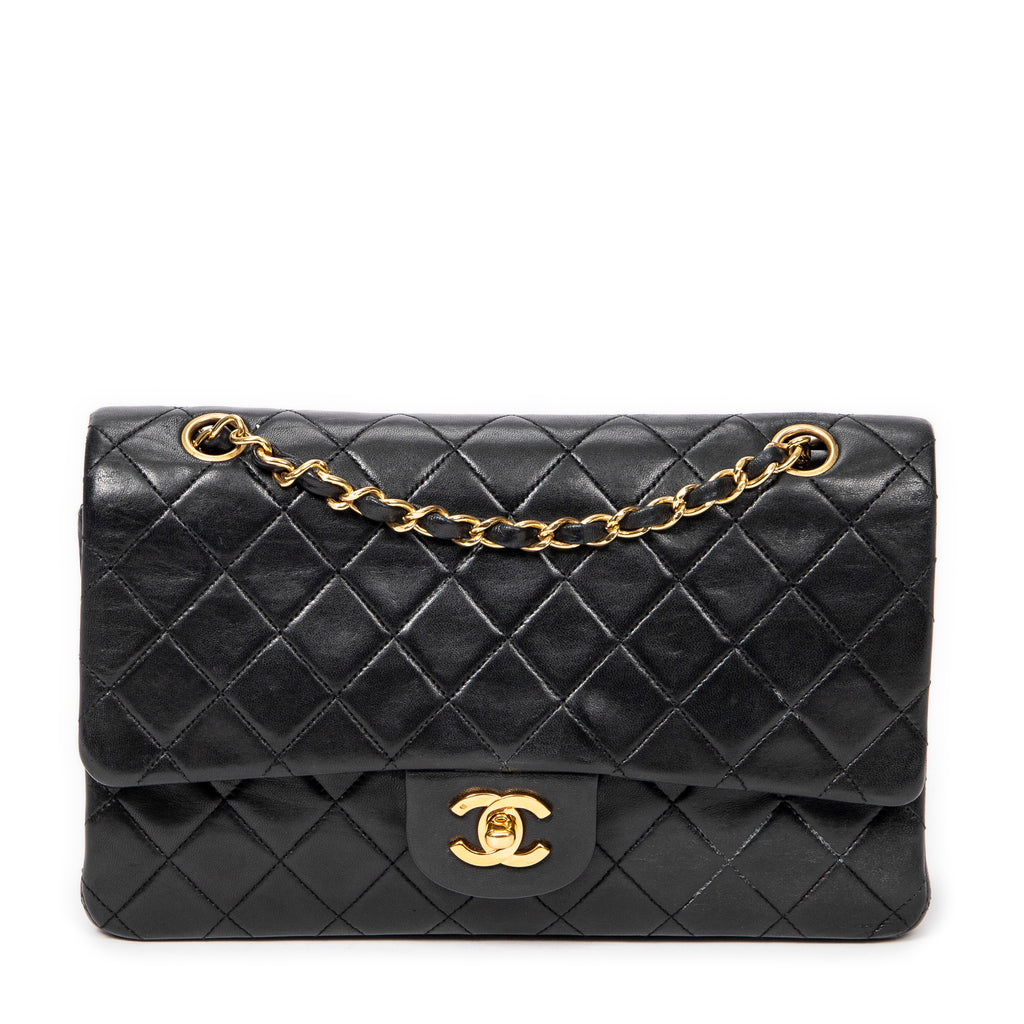 Shoulder Bag Classic Double Flap 26 Black Quilted Lambskin Leather