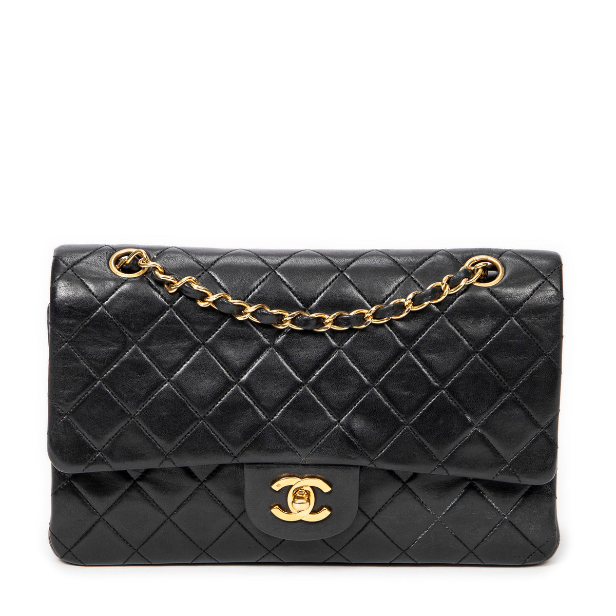 Shoulder Bag Classic Double Flap 26 Black Quilted Lambskin Leather