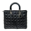 Shoulder Bag Large Lady Dior Zip Black Cannage Lambskin Leather