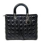 Shoulder Bag Large Lady Dior Zip Black Cannage Lambskin Leather