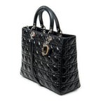 Shoulder Bag Large Lady Dior Zip Black Cannage Lambskin Leather