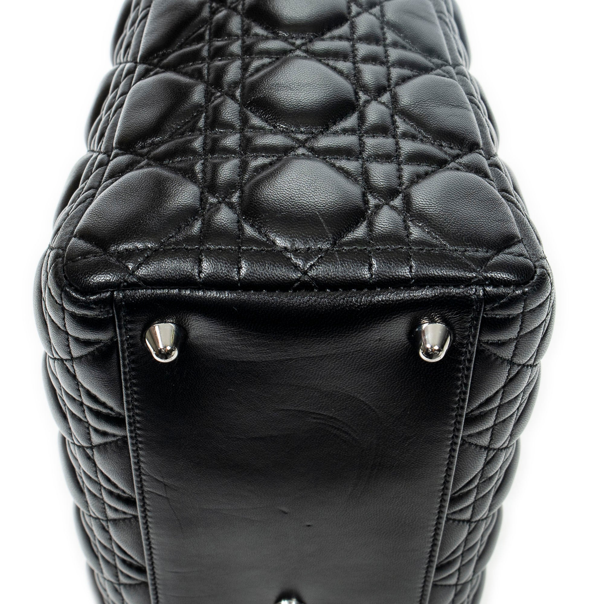 Shoulder Bag Large Lady Dior Zip Black Cannage Lambskin Leather