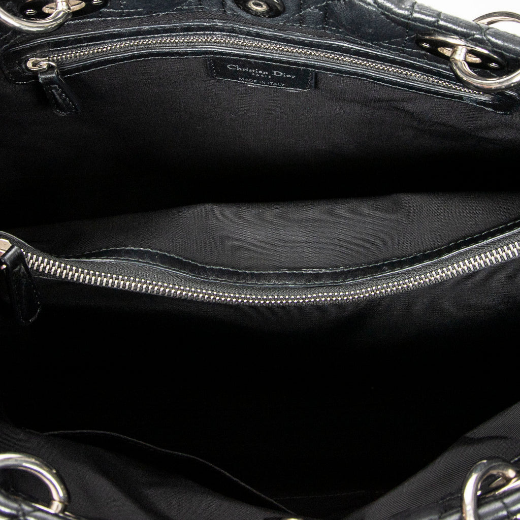 Shoulder Bag Large Soft Lady Dior Tote Black Cannage Lambskin Leather