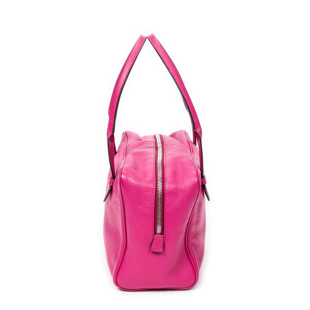 Shoulder Bag Mini Heritage Boston Fuchsia Grained Leather