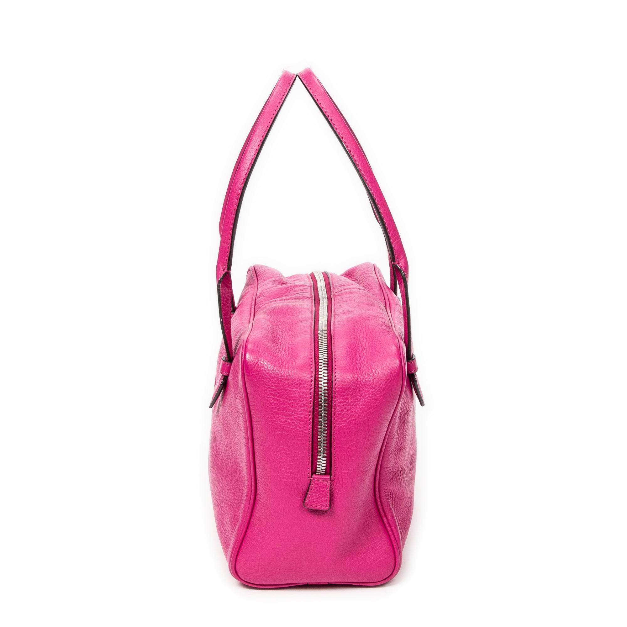 Shoulder Bag Mini Heritage Boston Fuchsia Grained Leather