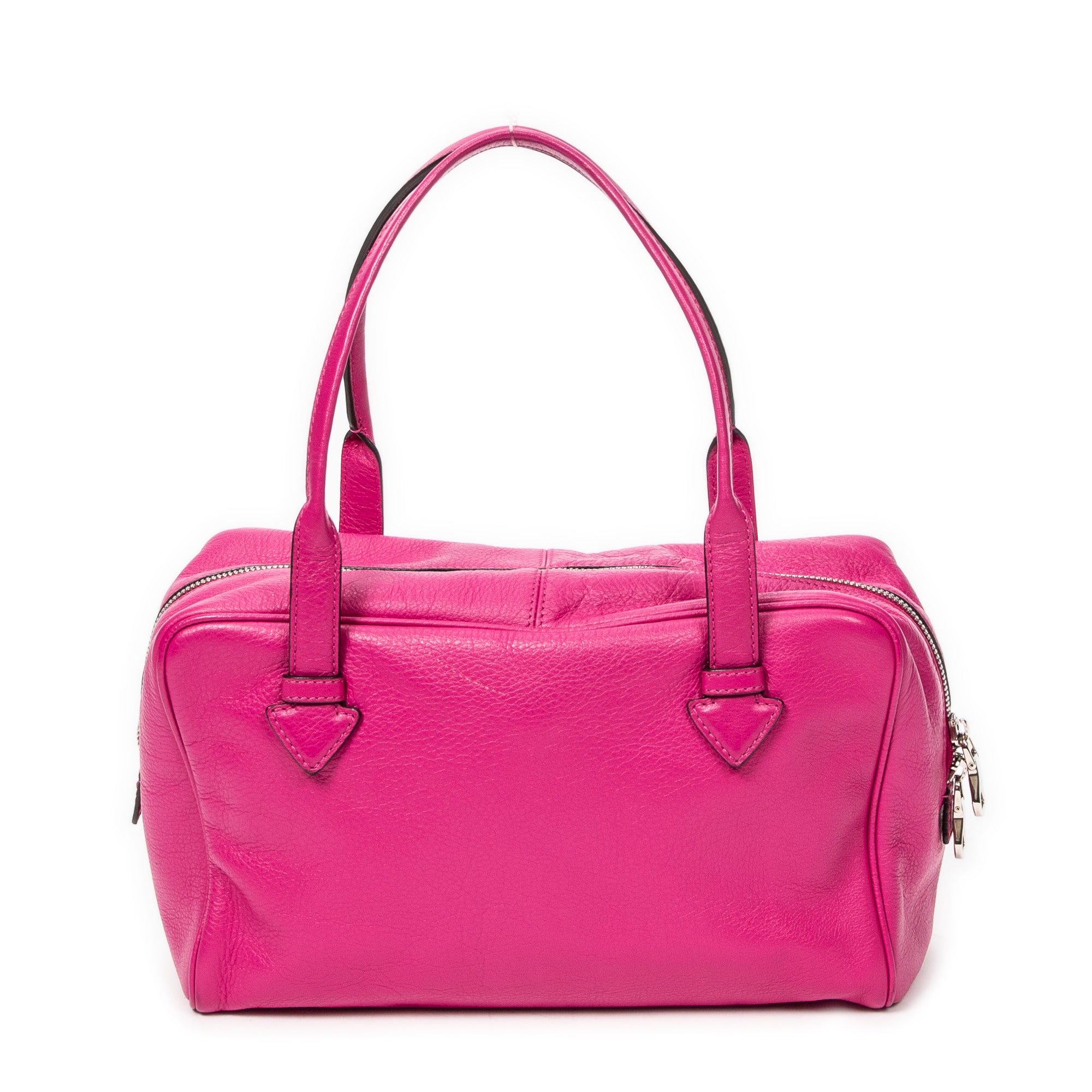 Shoulder Bag Mini Heritage Boston Fuchsia Grained Leather