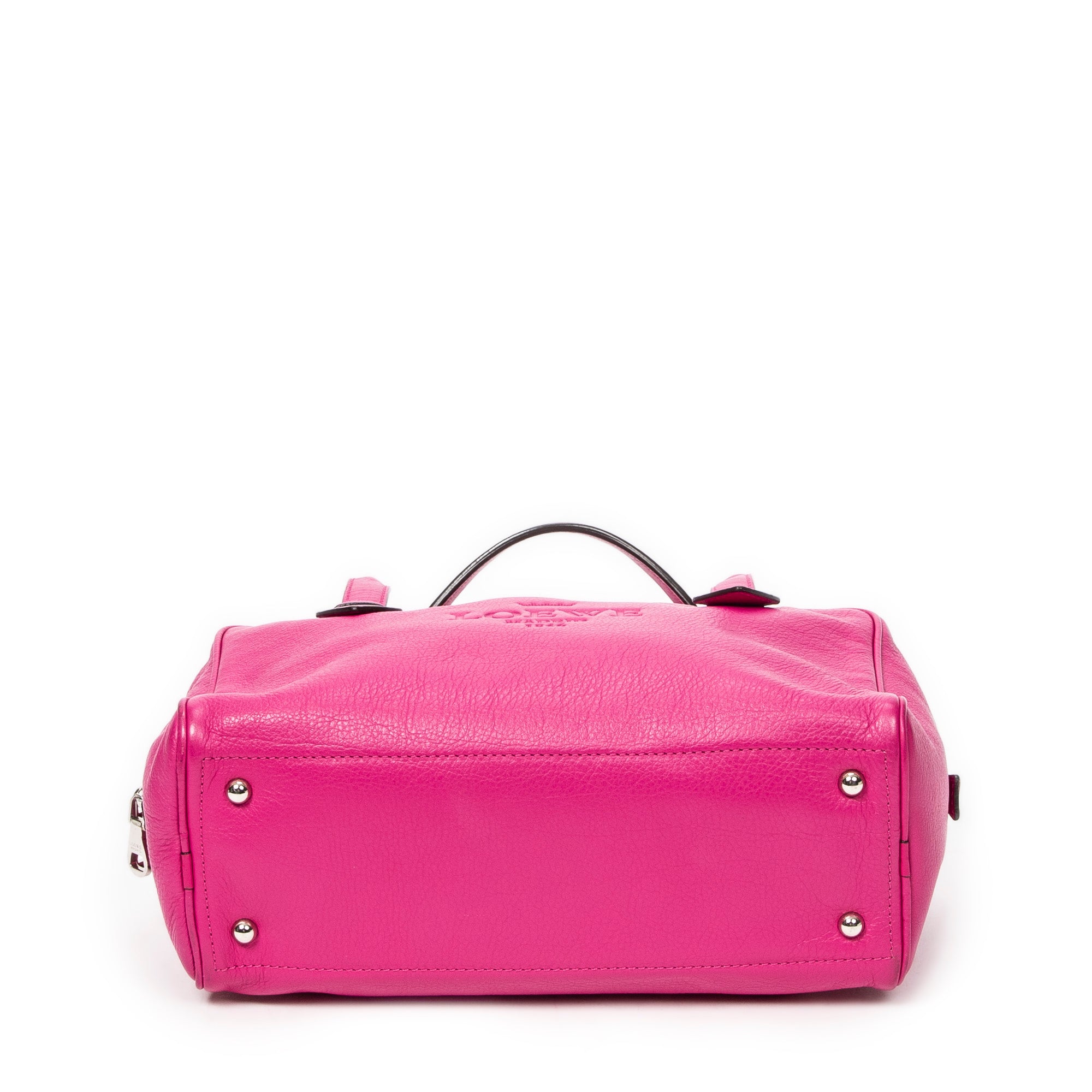 Shoulder Bag Mini Heritage Boston Fuchsia Grained Leather