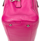 Shoulder Bag Mini Heritage Boston Fuchsia Grained Leather
