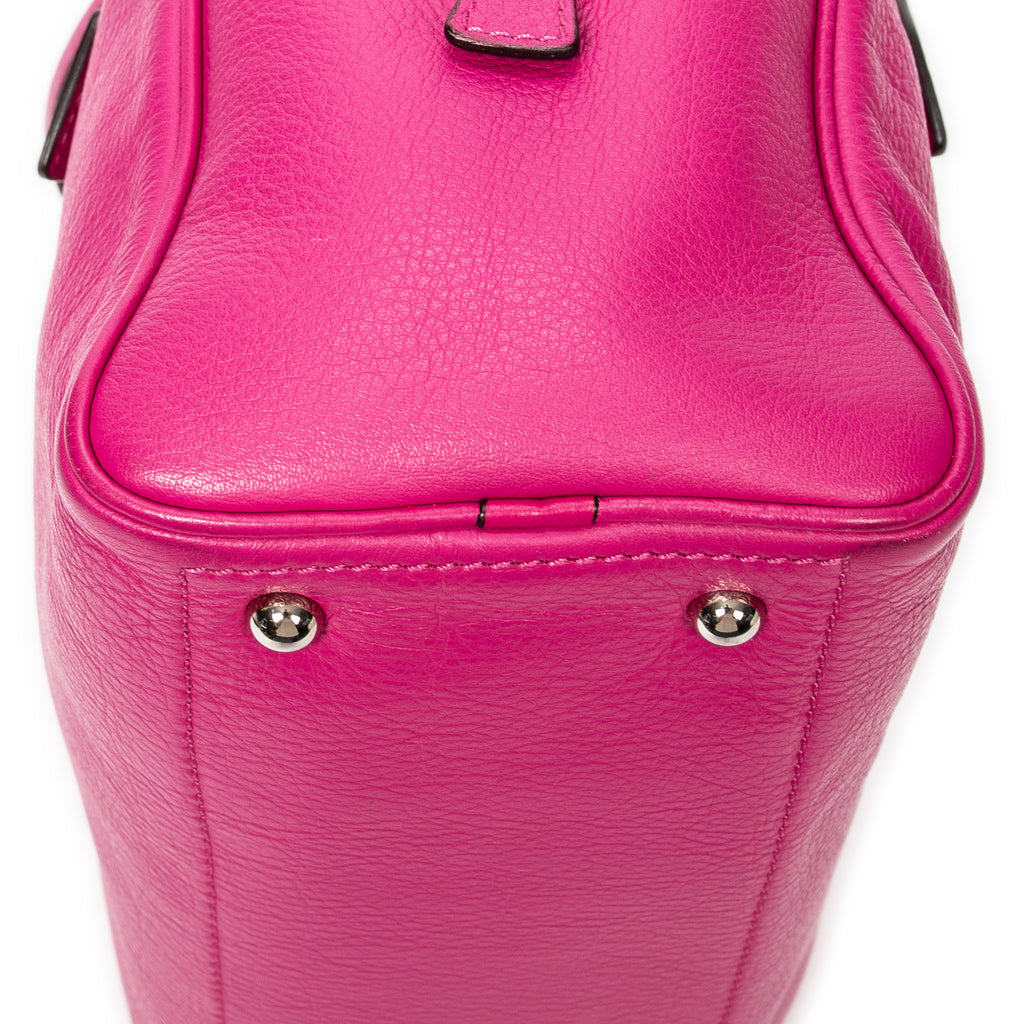 Shoulder Bag Mini Heritage Boston Fuchsia Grained Leather