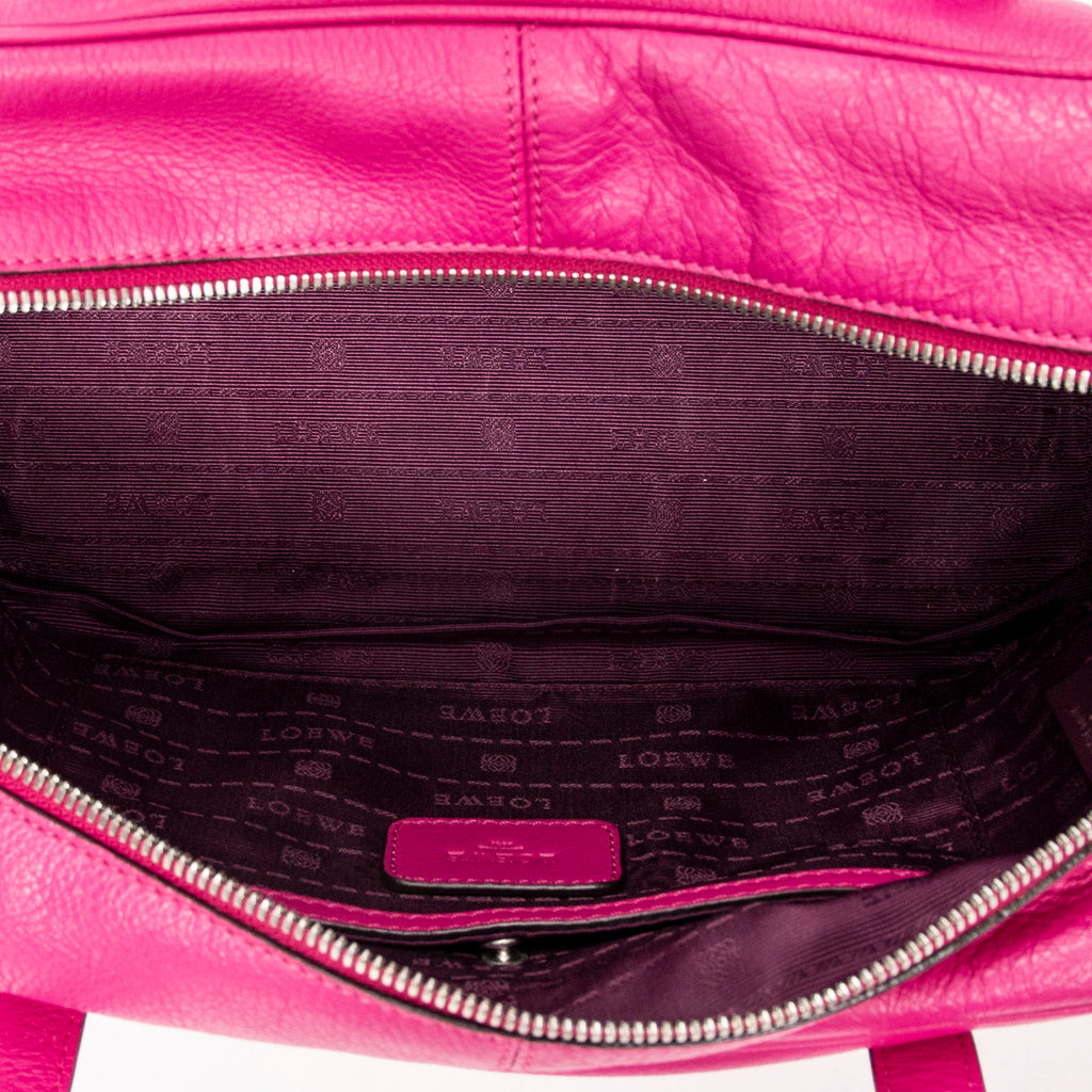 Shoulder Bag Mini Heritage Boston Fuchsia Grained Leather