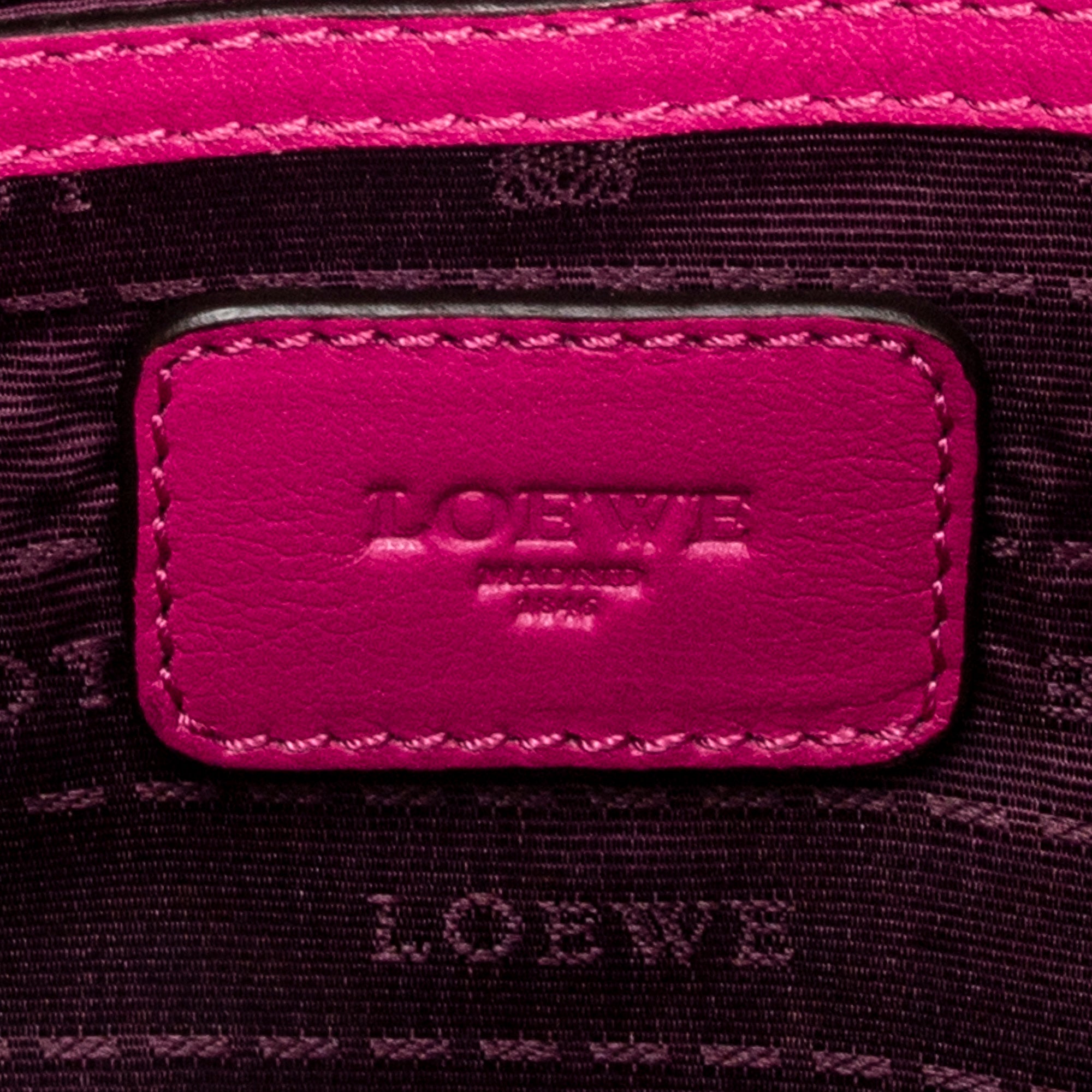 Shoulder Bag Mini Heritage Boston Fuchsia Grained Leather