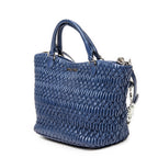 Shoulder Bag Swarovski Crystal Tote Royal Blue Nappa Matelasse Leather