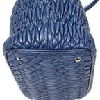 Shoulder Bag Swarovski Crystal Tote Royal Blue Nappa Matelasse Leather