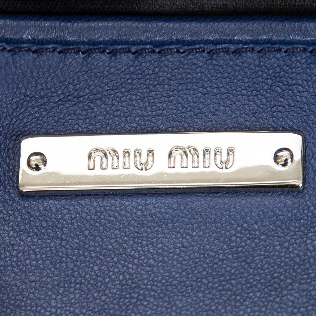 Shoulder Bag Swarovski Crystal Tote Royal Blue Nappa Matelasse Leather