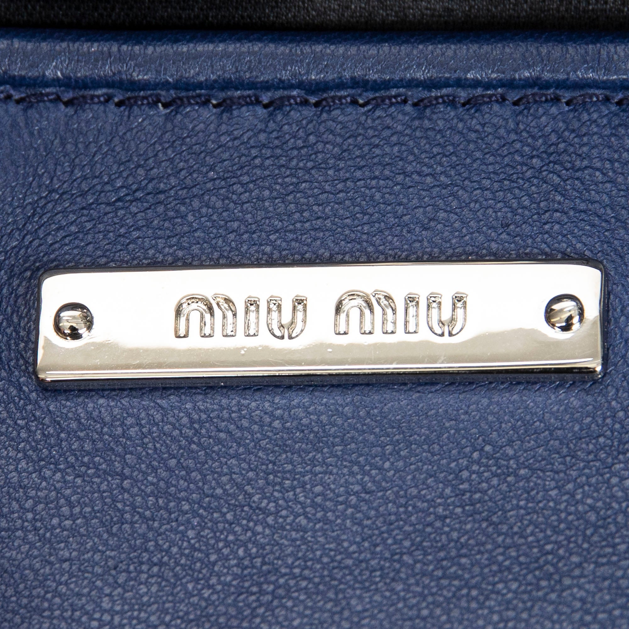 Shoulder Bag Swarovski Crystal Tote Royal Blue Nappa Matelasse Leather