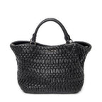 Shoulder Bag Swarovski Crystal Tote Black Nappa Matelasse Leather