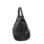 Shoulder Bag Swarovski Crystal Tote Black Nappa Matelasse Leather