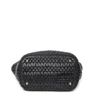 Shoulder Bag Swarovski Crystal Tote Black Nappa Matelasse Leather