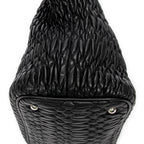 Shoulder Bag Swarovski Crystal Tote Black Nappa Matelasse Leather