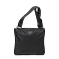 Shoulder Bag Square Messenger Black Nylon Canvas