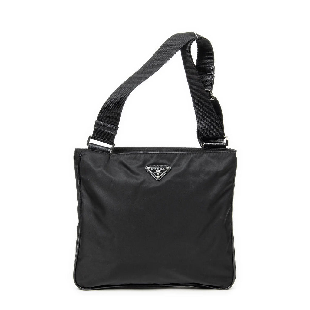 Bolso de hombro mensajero cuadrado de lona de nailon negra