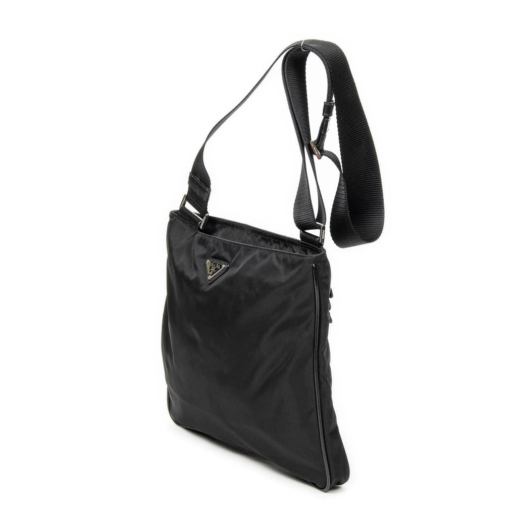 Bolso de hombro mensajero cuadrado de lona de nailon negra