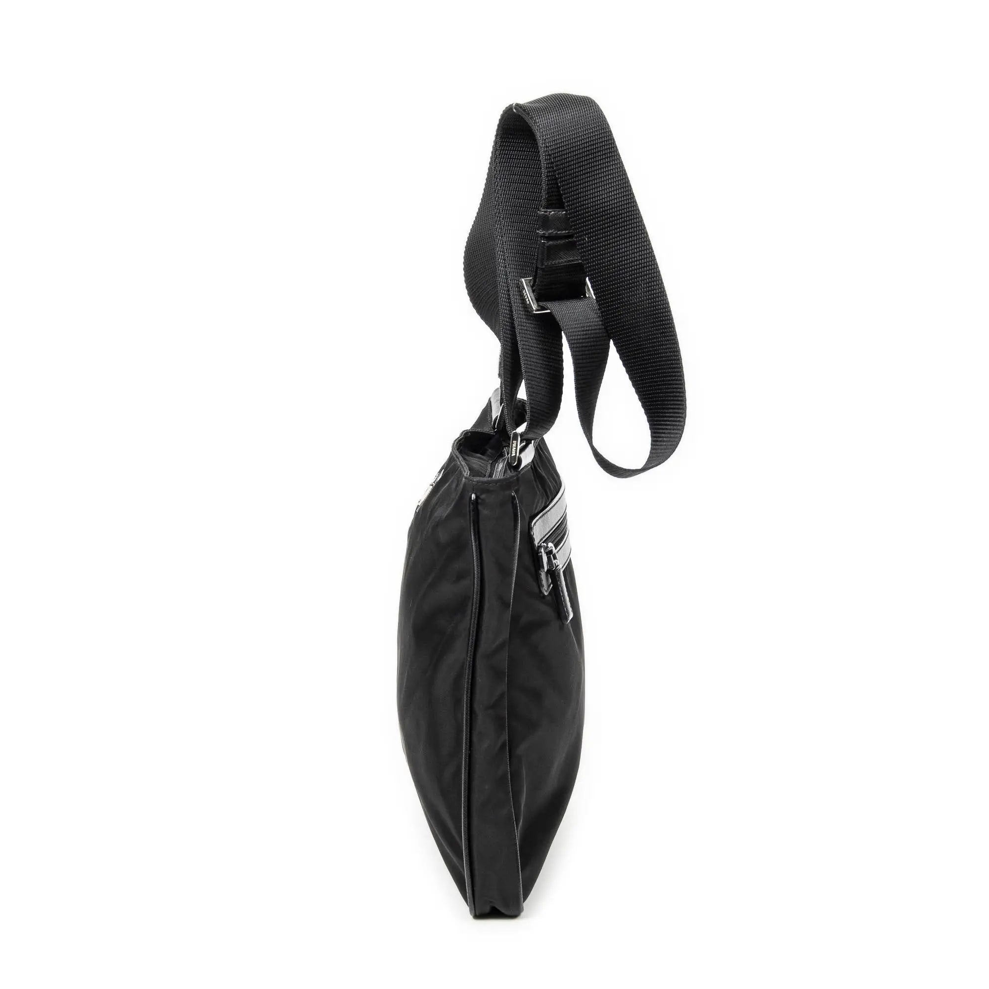 Bolso de hombro mensajero cuadrado de lona de nailon negra