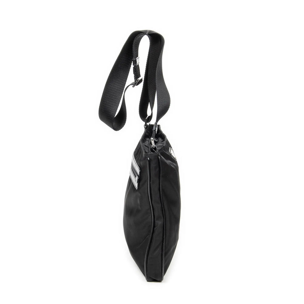 Bolso de hombro mensajero cuadrado de lona de nailon negra