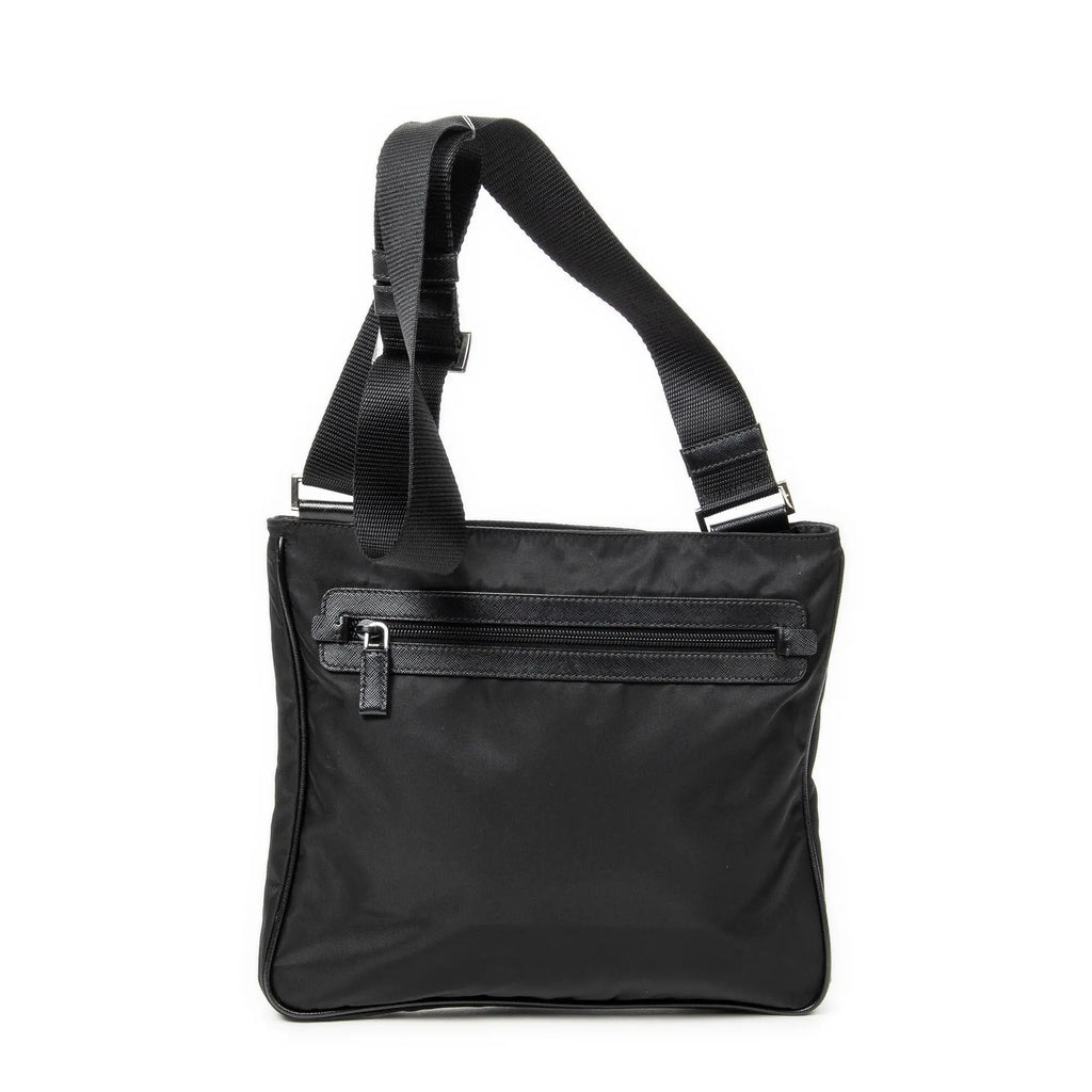 Bolso de hombro mensajero cuadrado de lona de nailon negra