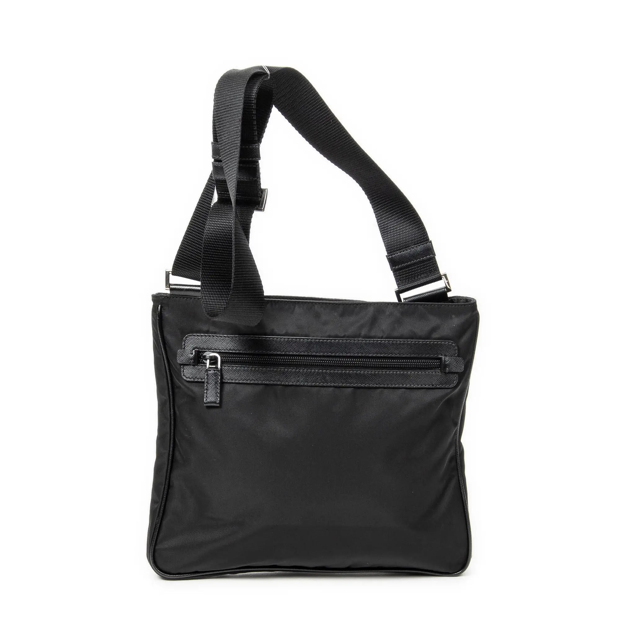 Bolso de hombro mensajero cuadrado de lona de nailon negra
