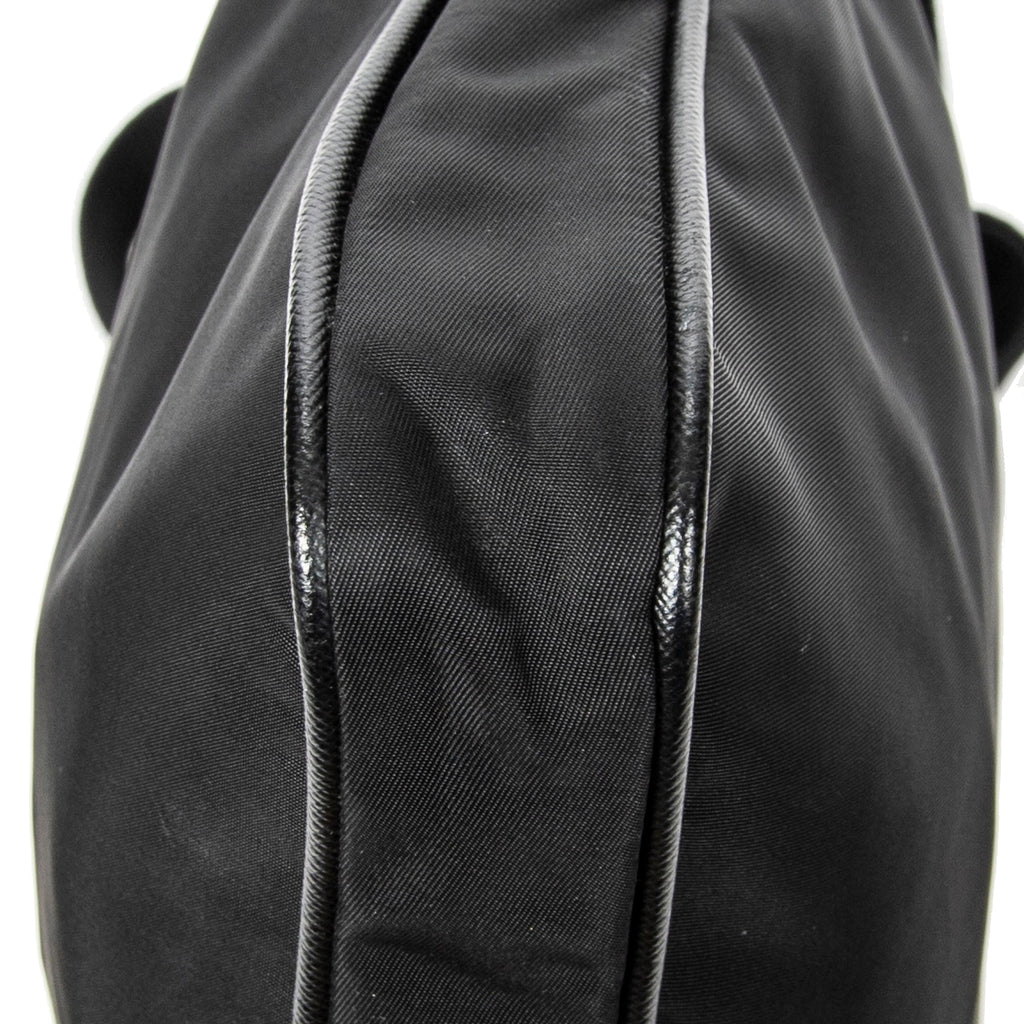 Shoulder Bag Square Messenger Black Nylon Canvas
