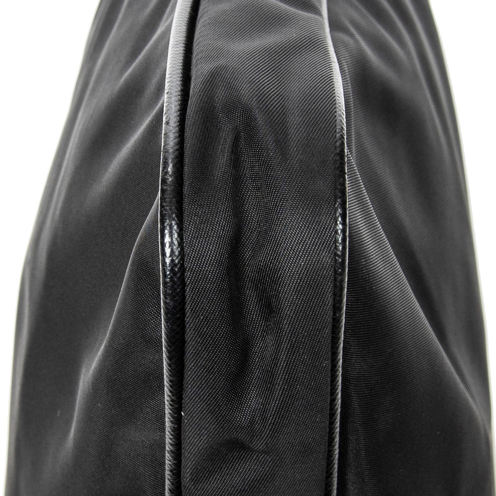 Shoulder Bag Square Messenger Black Nylon Canvas