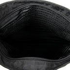 Shoulder Bag Square Messenger Black Nylon Canvas