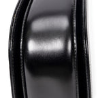 Shoulder Bag Vintage Small Bamboo Top Handle Flap Black Smooth Calfskin Leather