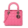Shoulder Bag Medium Lady Dior Zip Pink Cannage Lambskin Leather