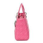 Shoulder Bag Medium Lady Dior Zip Pink Cannage Lambskin Leather