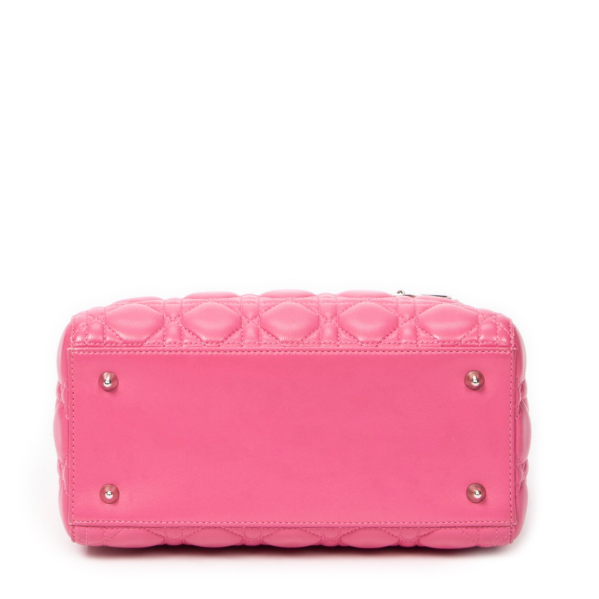 Shoulder Bag Medium Lady Dior Zip Pink Cannage Lambskin Leather