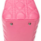 Shoulder Bag Medium Lady Dior Zip Pink Cannage Lambskin Leather