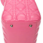 Shoulder Bag Medium Lady Dior Zip Pink Cannage Lambskin Leather