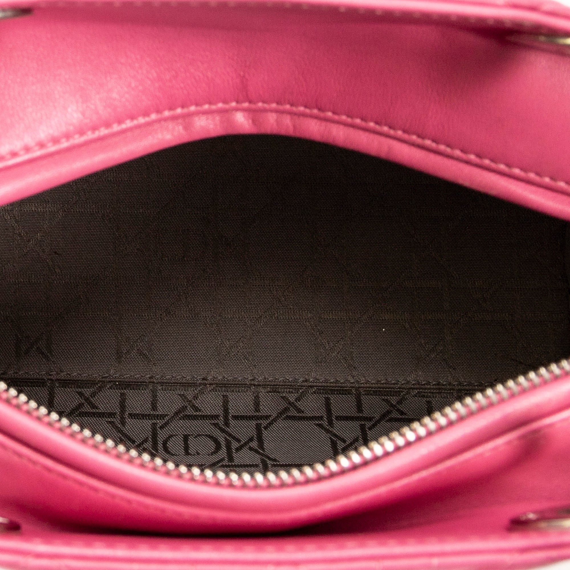 Shoulder Bag Medium Lady Dior Zip Pink Cannage Lambskin Leather