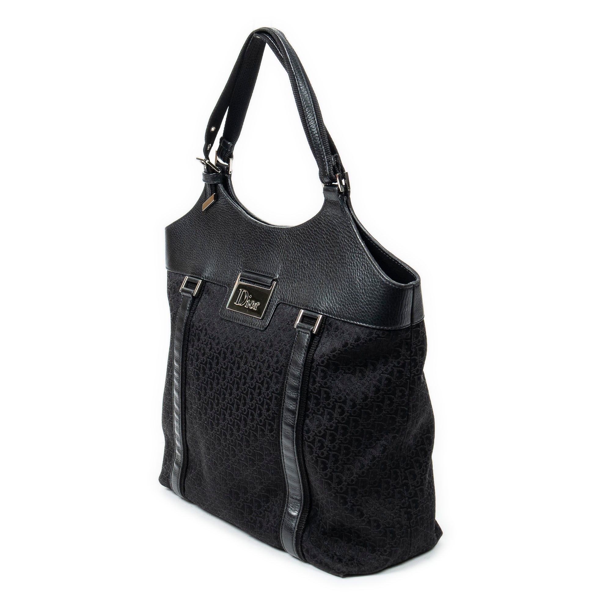 Shoulder Bag Large Street Chic Tote Black Diorissimo Canvas
